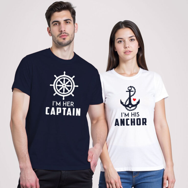His Anchor and Her Captain Couple T-shirt
