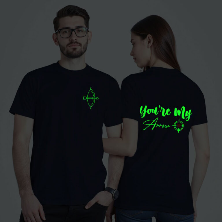 Bow and Arrow Couple Glow In The Dark T-shirt image 3