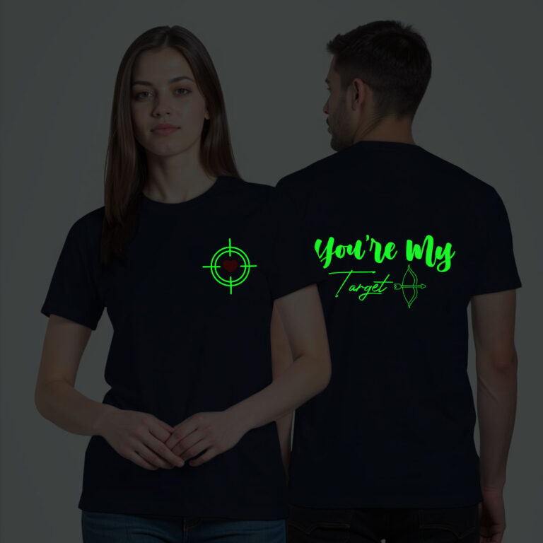 Bow and Arrow Couple Glow In The Dark T-shirt image 6