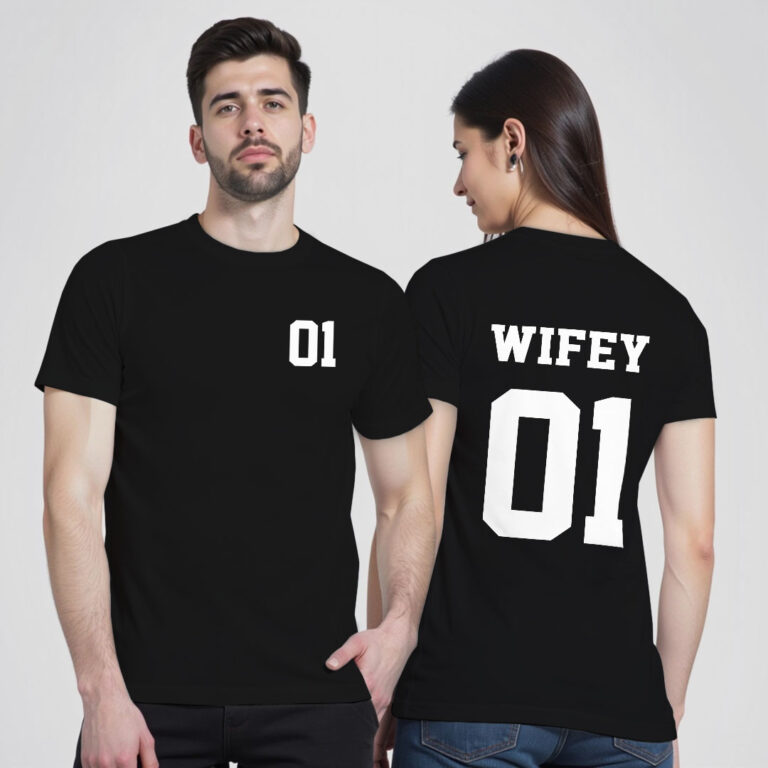 Hubby Wifey Couple Glow In The Dark T-shirt image 4