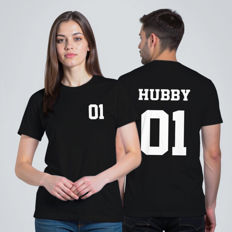 Hubby Wifey Couple Glow In The Dark T-shirt image 2