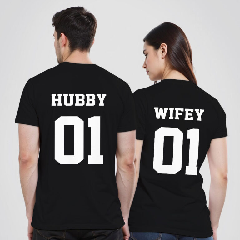 Hubby Wifey Couple Glow In The Dark T-shirt image 7