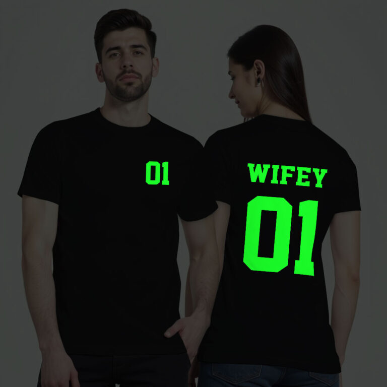 Hubby Wifey Couple Glow In The Dark T-shirt image 3