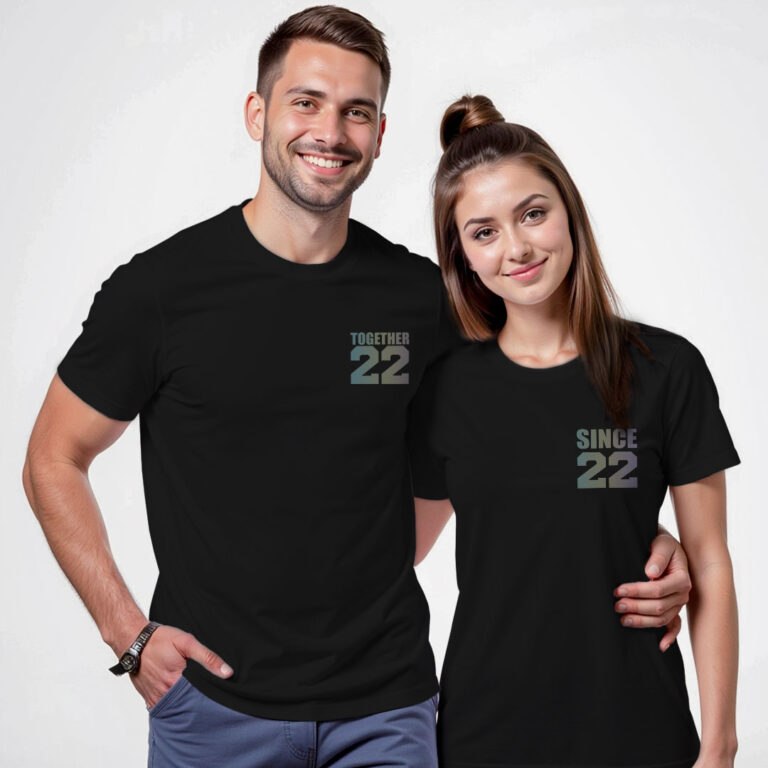 Together Since Custom Couple Rainbow Reflective T-shirt image 8