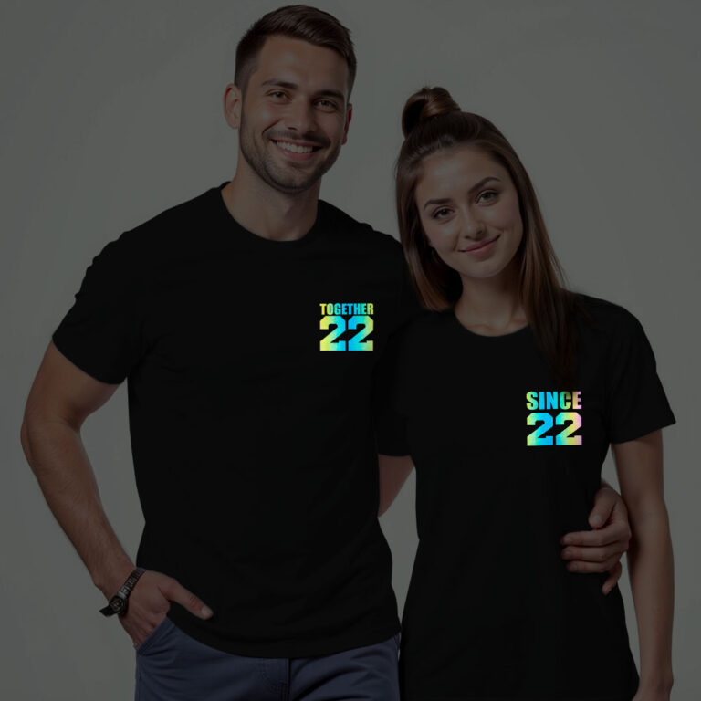 Together Since Custom Couple Rainbow Reflective T-shirt image 7