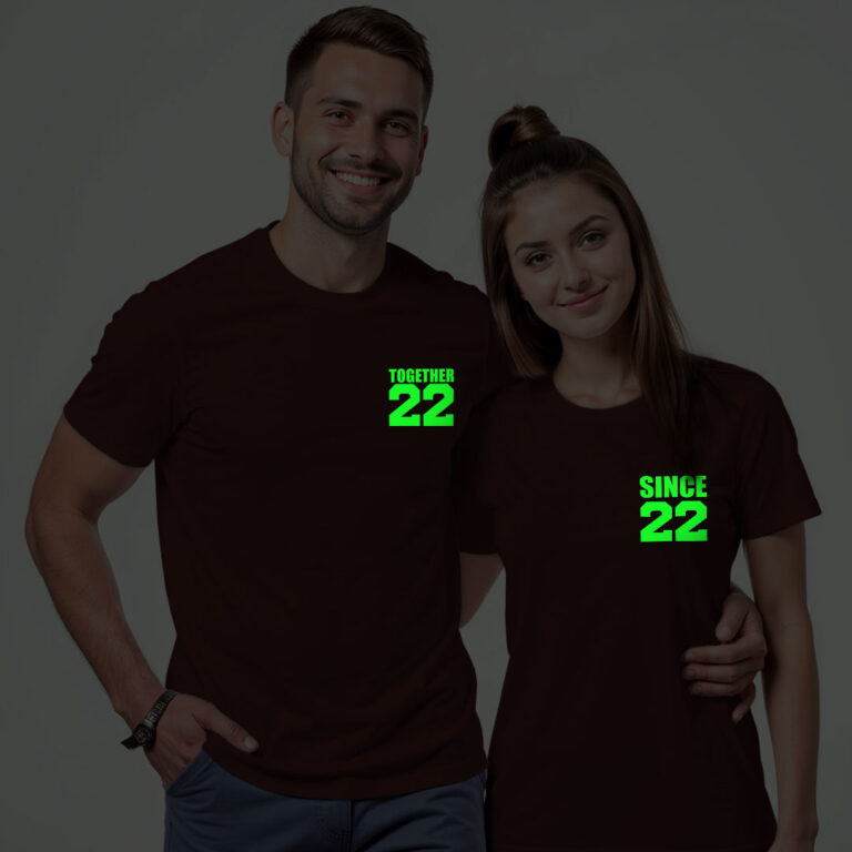 Together Since Custom Couple Glow In The Dark T-shirt image 8
