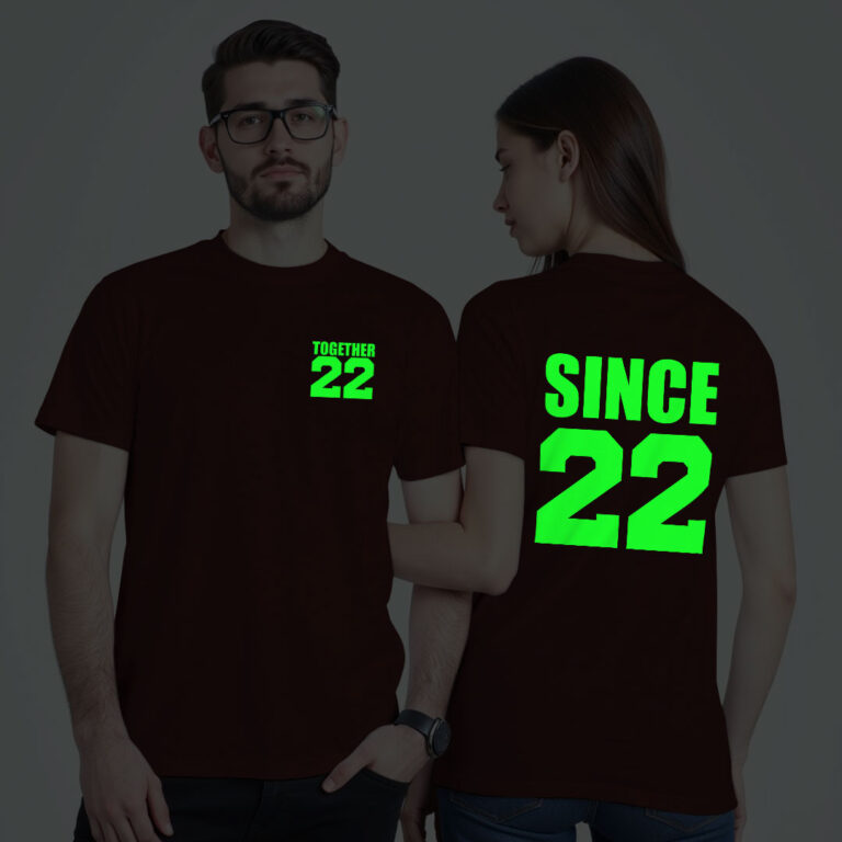 Together Since Custom Couple Glow In The Dark T-shirt image 3