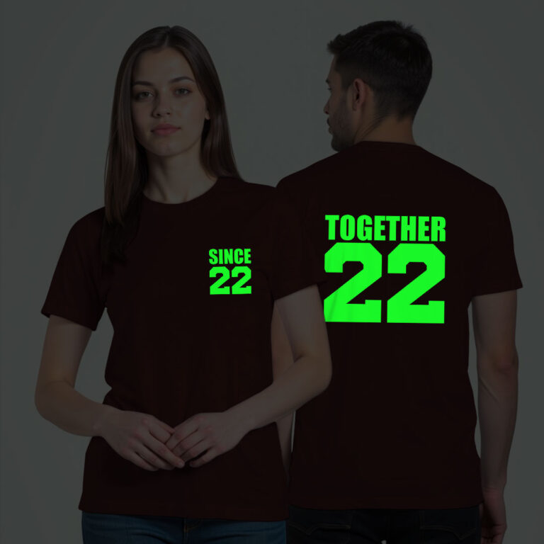 Together Since Custom Couple Glow In The Dark T-shirt image 6