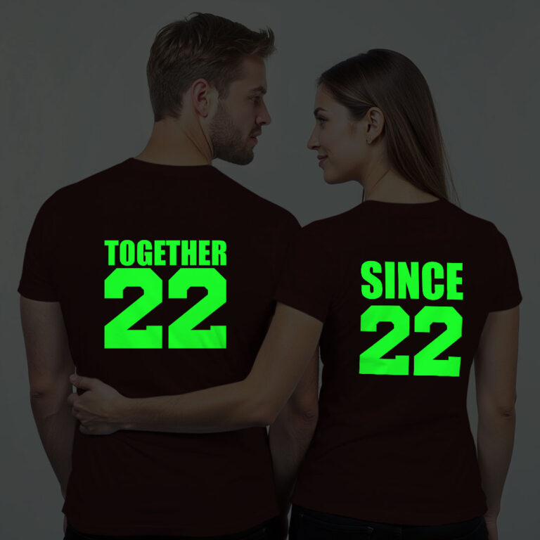 Together Since Custom Couple Glow In The Dark T-shirt