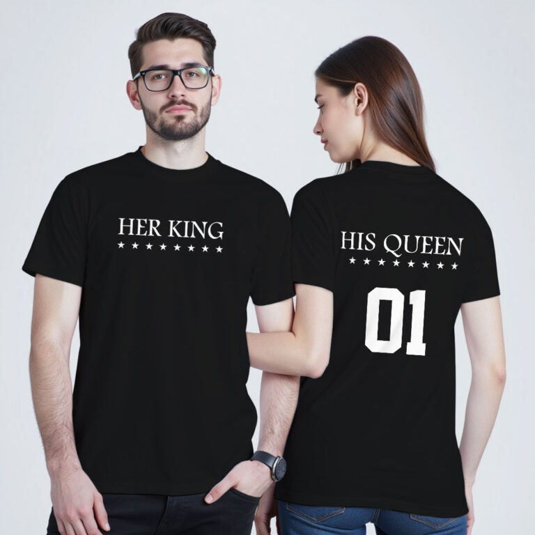 Her King His Queen Couple Glow In The Dark T-shirt image 4