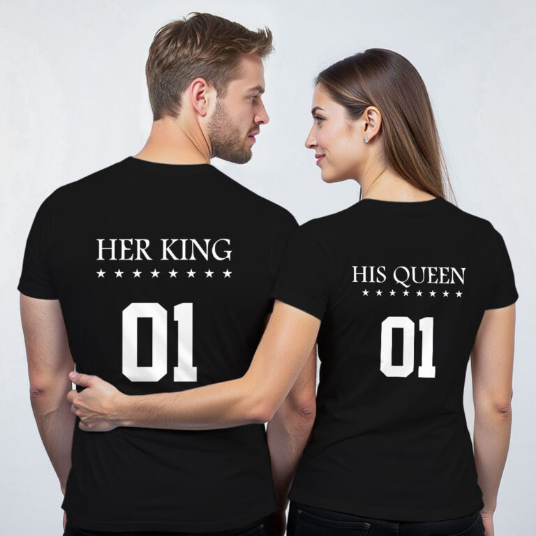 Her King His Queen Couple Glow In The Dark T-shirt image 7