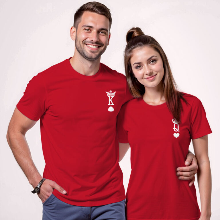 King Queen Rummy Couple T-shirt image 4