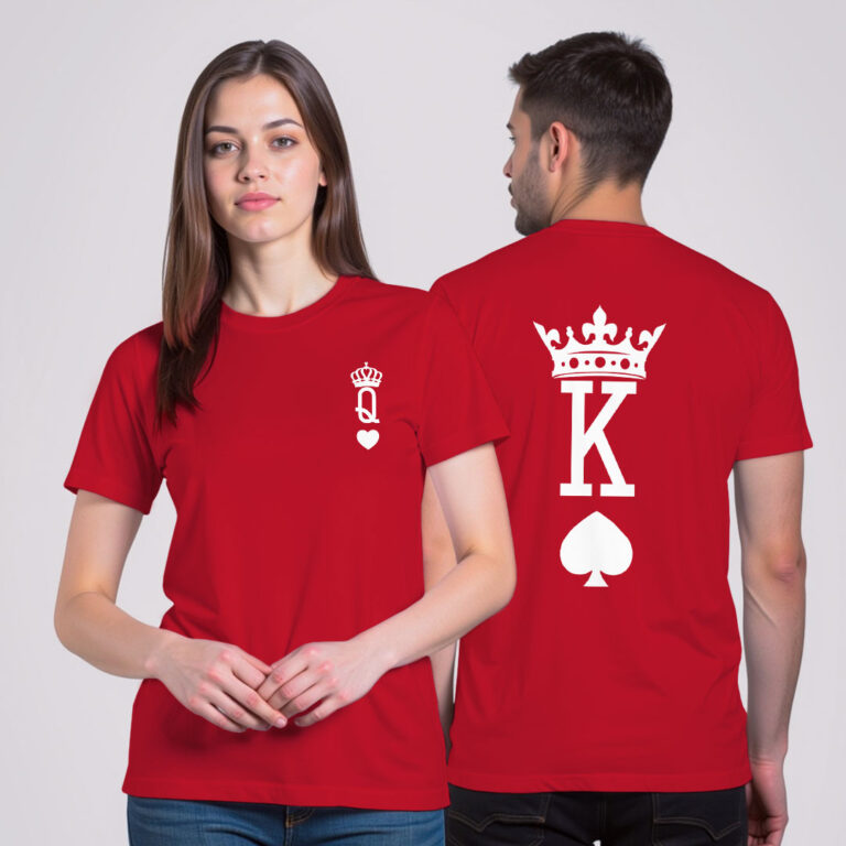 King Queen Rummy Couple T-shirt image 2