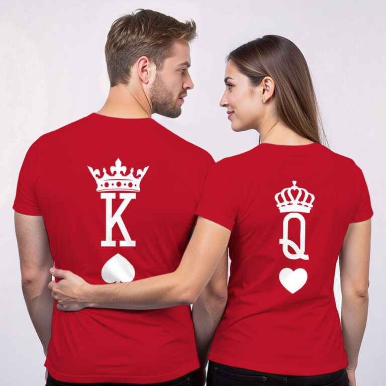 King Queen Rummy Couple T-shirt image 3