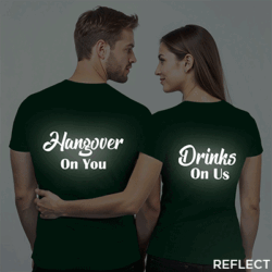 Bgreen Cotton Hangover Hubby Wifey Reflective Couple T-shirt