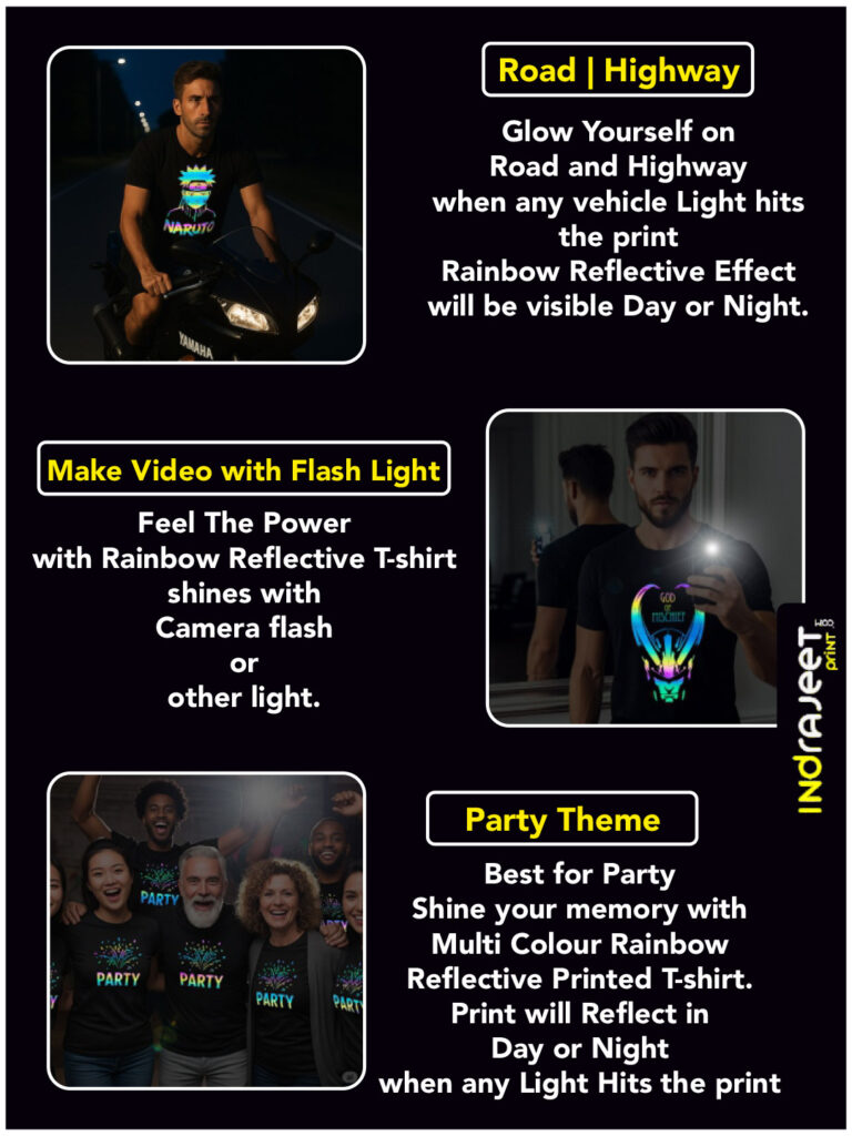 Pilot Fly Men Rainbow Reflective T-shirt image 7