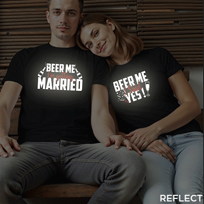 Beer me I am Getting Married | I said Yes Custom Reflective Couple T-shirt