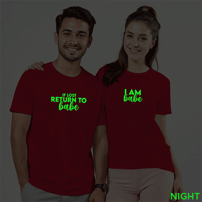 If Lost return to Babe | I am Babe Custom Couple Glow In The Dark T-shirt