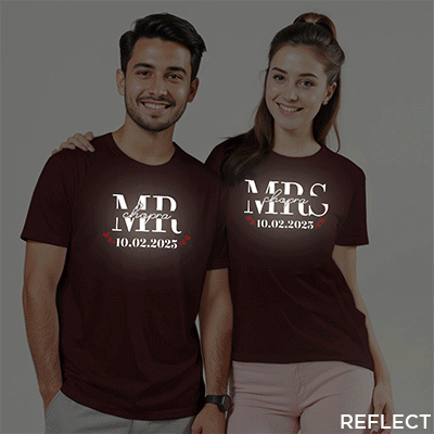 Mr & Mrs Custom Reflective Couple T-shirt