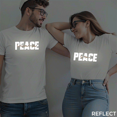 I Come in Piece | I am Piece Custom Reflective Couple T-shirt