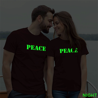 I Come in Piece | I am Piece Custom Couple Glow In The Dark T-shirt