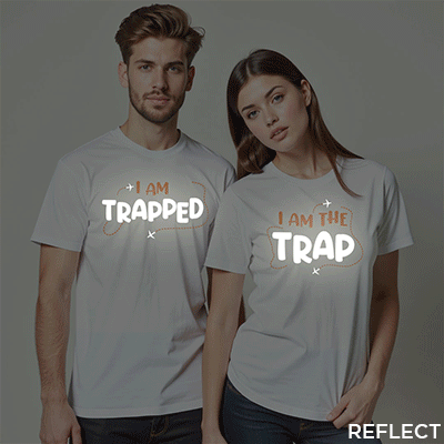 I am Trapped | I am Trap Custom Reflective Couple T-shirt