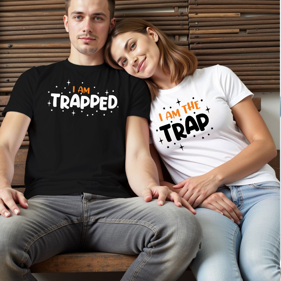 I am Trapped | I am Trap Custom Couple T-shirt