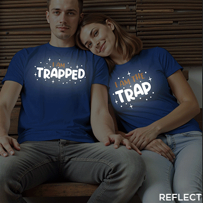 I am Trapped | I am Trap Custom Reflective Couple T-shirt