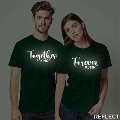Together Forever King Queen Custom Reflective Couple T-shirt