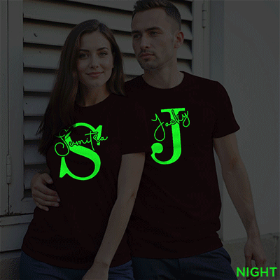 Custom Name Custom Couple Glow In The Dark T-shirt