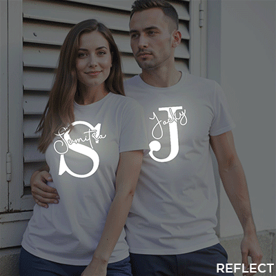 Custom Name Custom Reflective Couple T-shirt