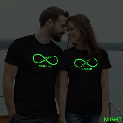 Infinite Together Forever Custom Couple Glow In The Dark T-shirt