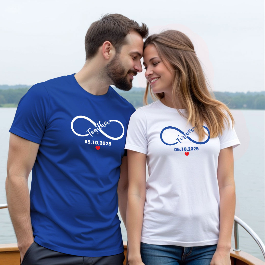 Infinite Together Forever Custom Couple T-shirt