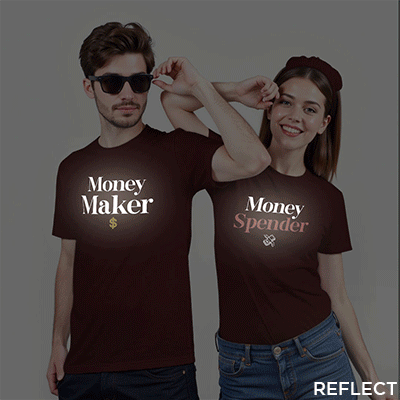 Money Maker | Money Spender Awesome Custom Reflective Couple T-shirt
