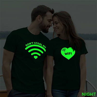 Don't Steal My Wifi Custom Couple Glow In The Dark T-shirt