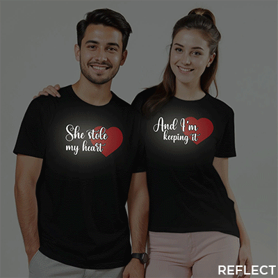 She Stole my Heart | And I am Keeping it awesome Custom Reflective Couple T-shirt