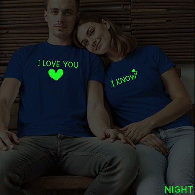 I Love you | I Know Custom Couple Glow In The Dark T-shirt