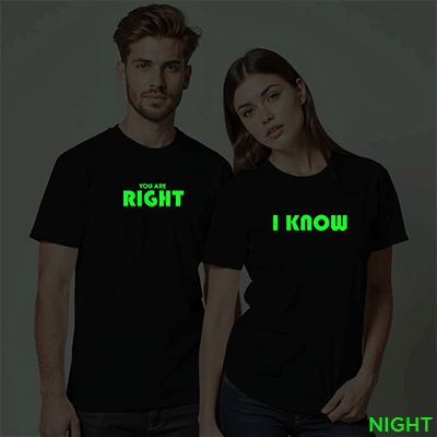You are Right | I know Custom Couple Glow In The Dark T-shirt