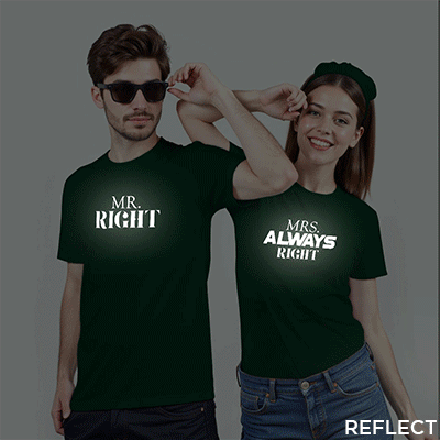 Mr Right Mrs Always Right Custom Reflective Couple T-shirt