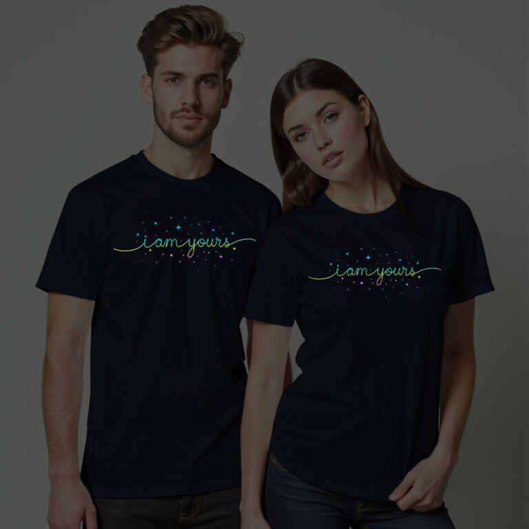I am Yours Custom Couple Rainbow Reflective T-shirt