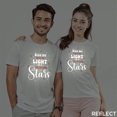 Kiss me under the Light of a Thousand Stars Custom Reflective Couple T-shirt