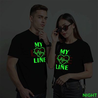 My Life Line Custom Couple Glow In The Dark T-shirt