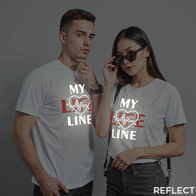 My Life Line Custom Reflective Couple T-shirt