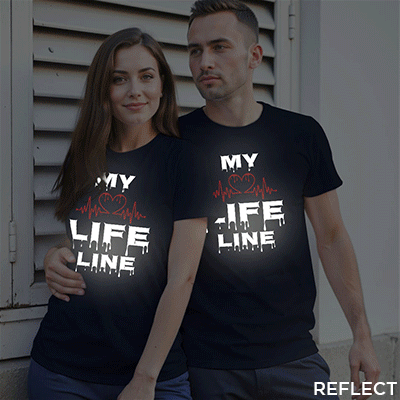 My Life Line Custom Reflective Couple T-shirt
