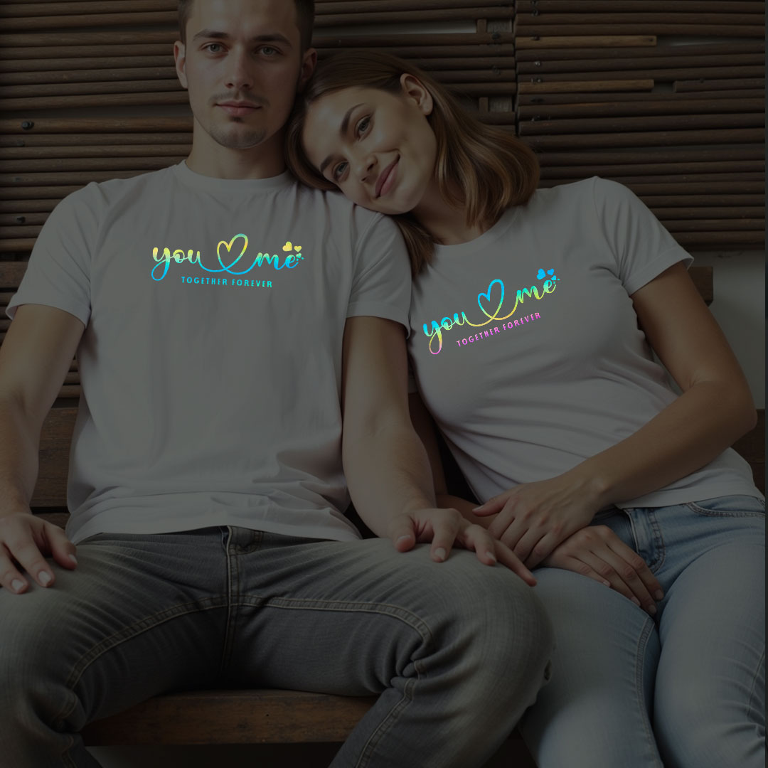 You Love me Custom Couple Rainbow Reflective T-shirt