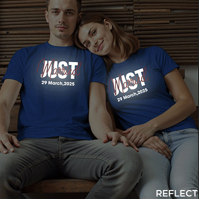 Just Married Custom Reflective Couple T-shirt