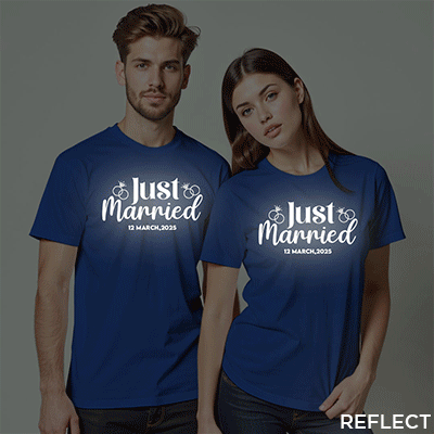 Unique Just Married Custom Reflective Couple T-shirt