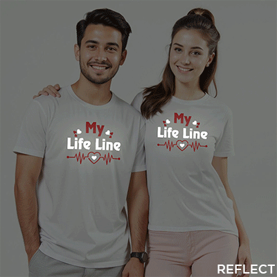 My Life Line unique Custom Reflective Couple T-shirt