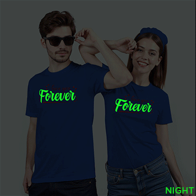 Love you forever Custom Couple Glow In The Dark T-shirt