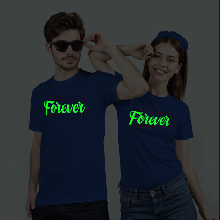 Love you forever Custom Couple Glow In The Dark T-shirt